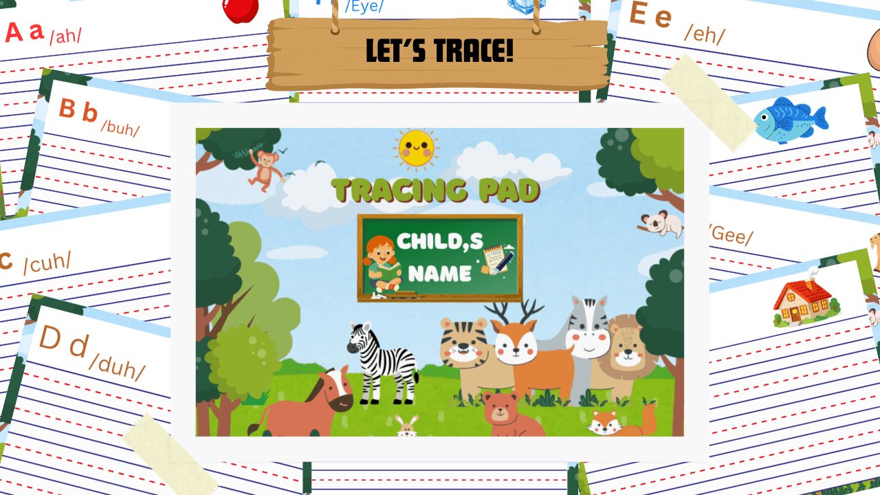 Letter Tracing Practice Letter Tracing Practice - Digital product available for instant download from Honeys.Digitals