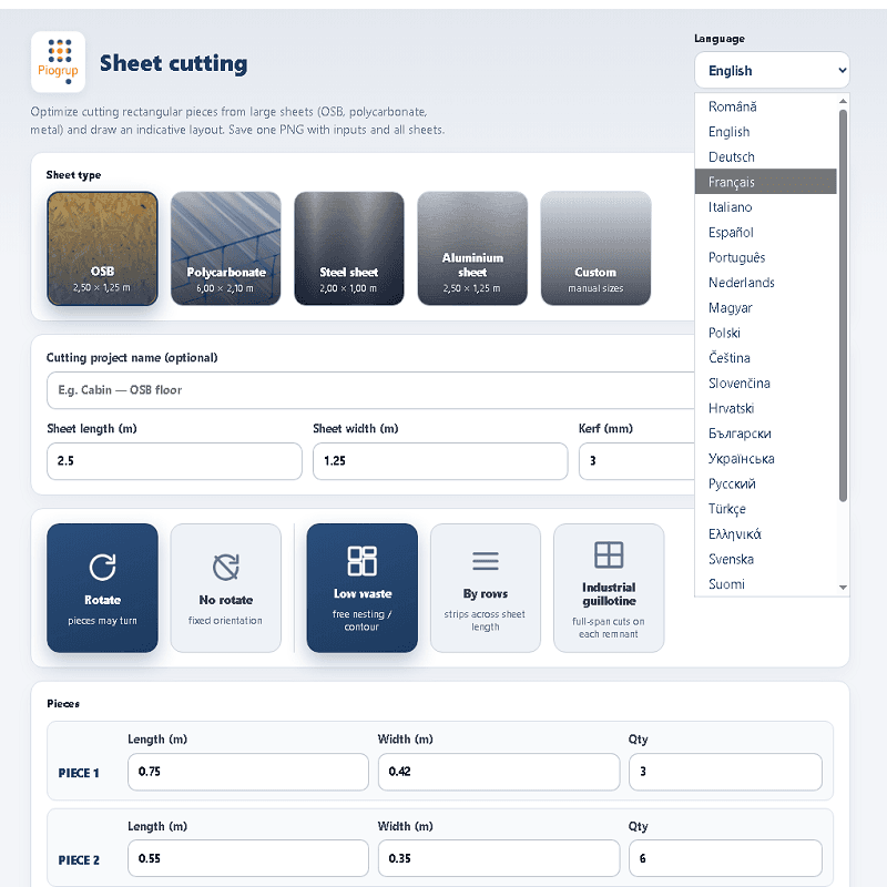 Piocodex – Sheet Cutting Piocodex – Sheet Cutting - Digital product available for instant download from Piogrup's Store