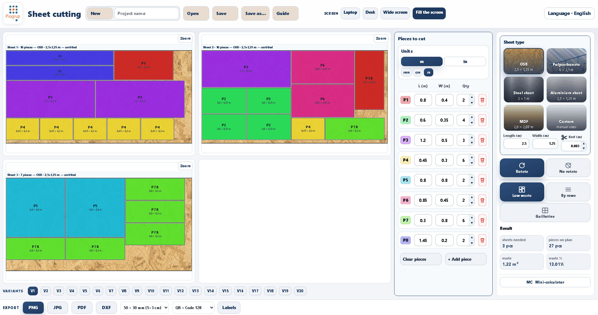 PIOCODEX Sheet Cutting v1.0.19 - 2D Nesting & Cutting Optimization Software PIOCODEX Sheet Cutting v1.0.19 - 2D Nesting & Cutting Optimization Software - Digital product available for instant download from Piogrup's Store