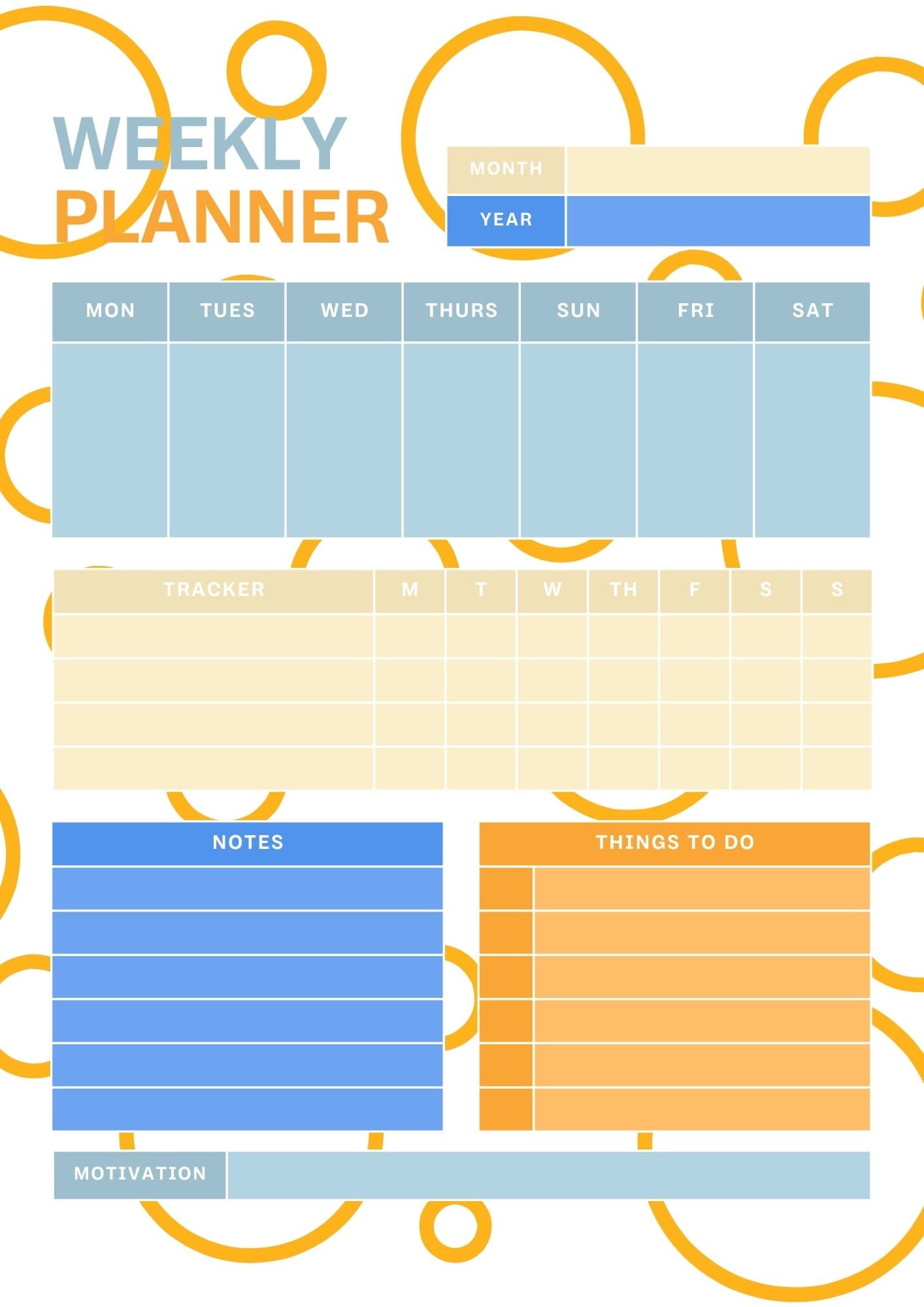Weekly Planner/Tracker Weekly Planner/Tracker - Digital product available for instant download from Maze Supplies
