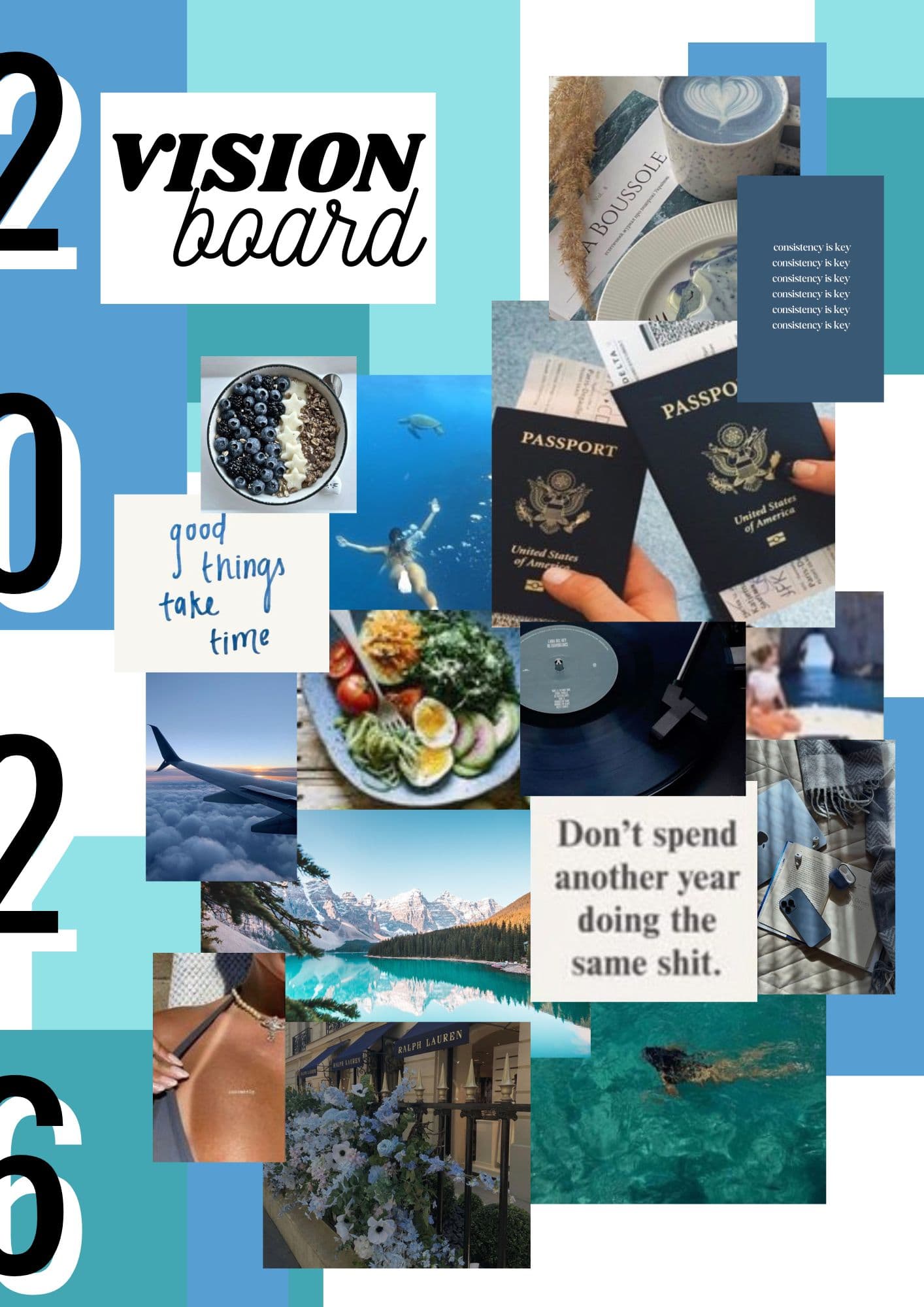 2026 Vision Board - blue 2026 Vision Board - blue - Digital product available for instant download from Maze Supplies