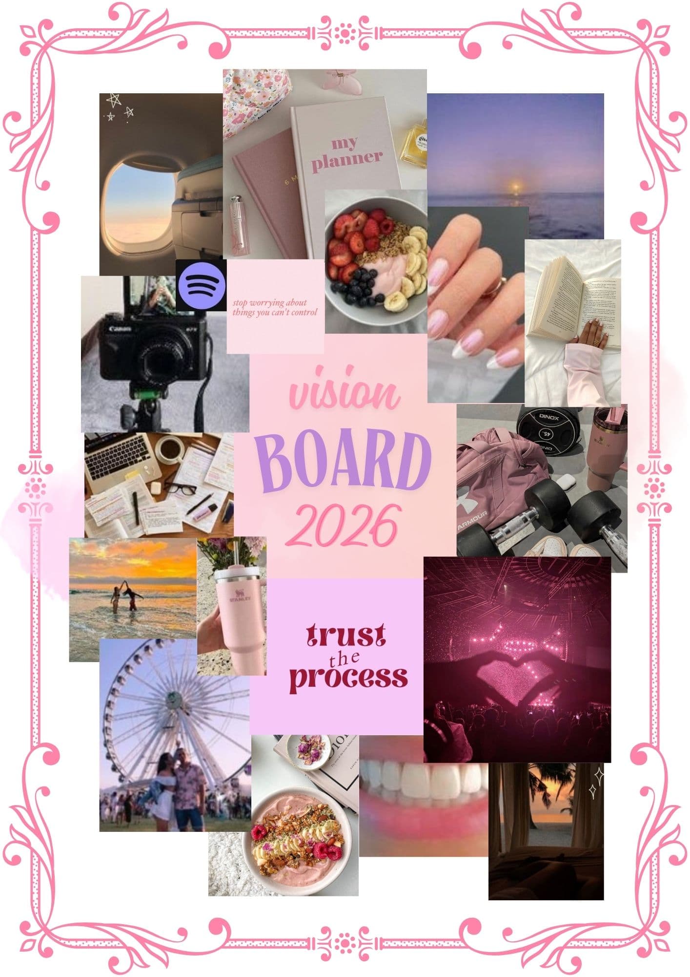 2026 Vision Board - pink 2026 Vision Board - pink - Digital product available for instant download from Maze Supplies