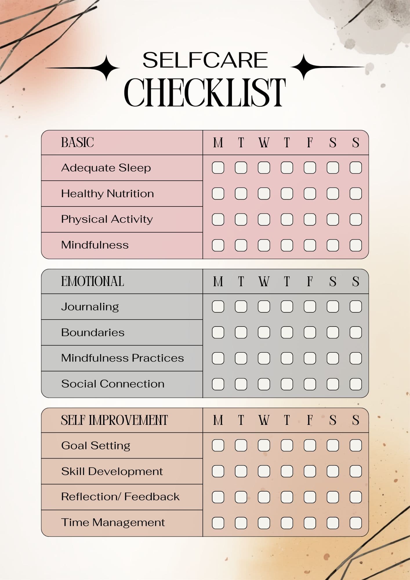 Self care Reflection Self care Reflection - Digital product available for instant download from Maze Supplies