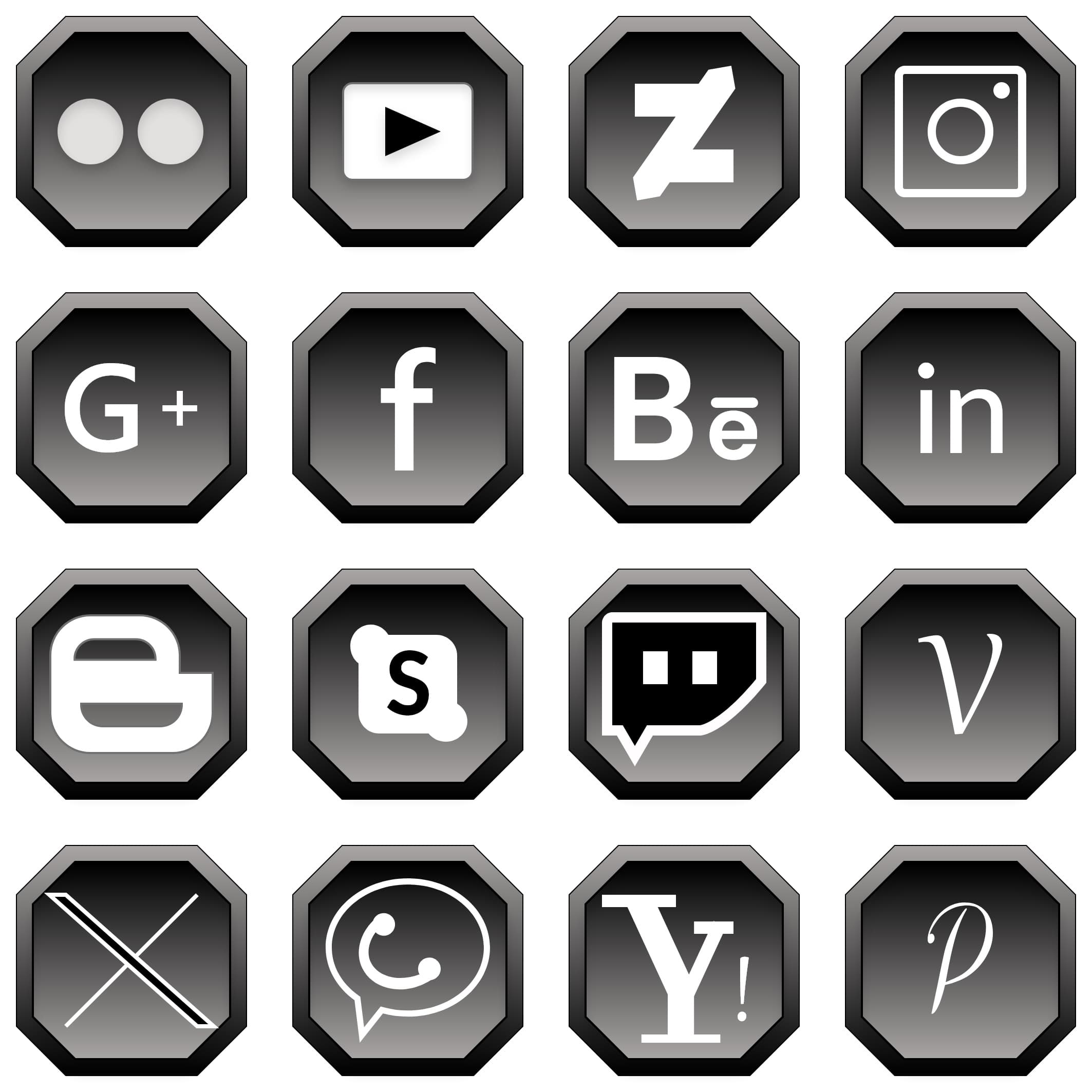 Social Media Icon Set Hexagonal Black Social Media Icon Set Hexagonal Black - Digital product available for instant download from manojvb's Store
