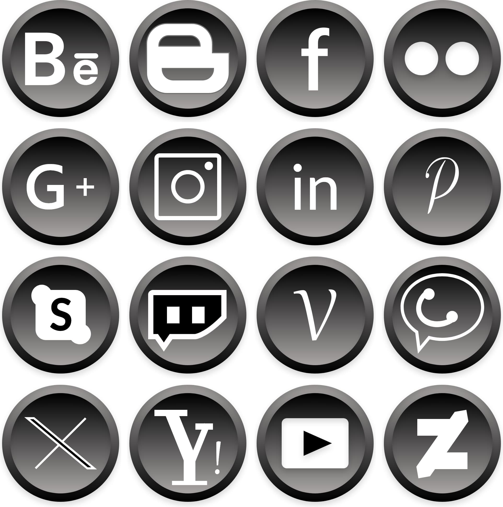 Social Media Icon Set Circle - Black Social Media Icon Set Circle - Black - Digital product available for instant download from manojvb's Store