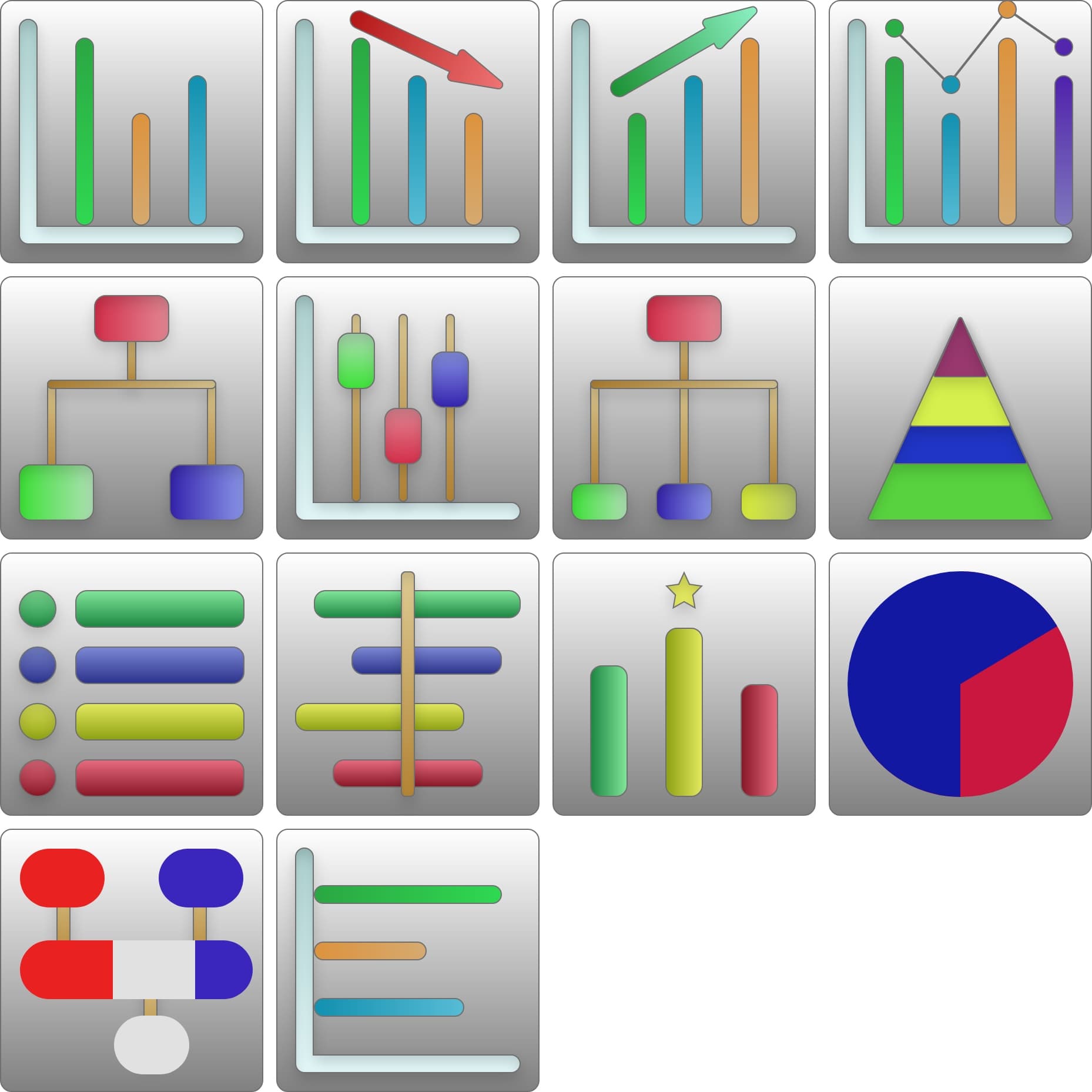 Business Chart Icon Set Business Chart Icon Set - Digital product available for instant download from manojvb's Store