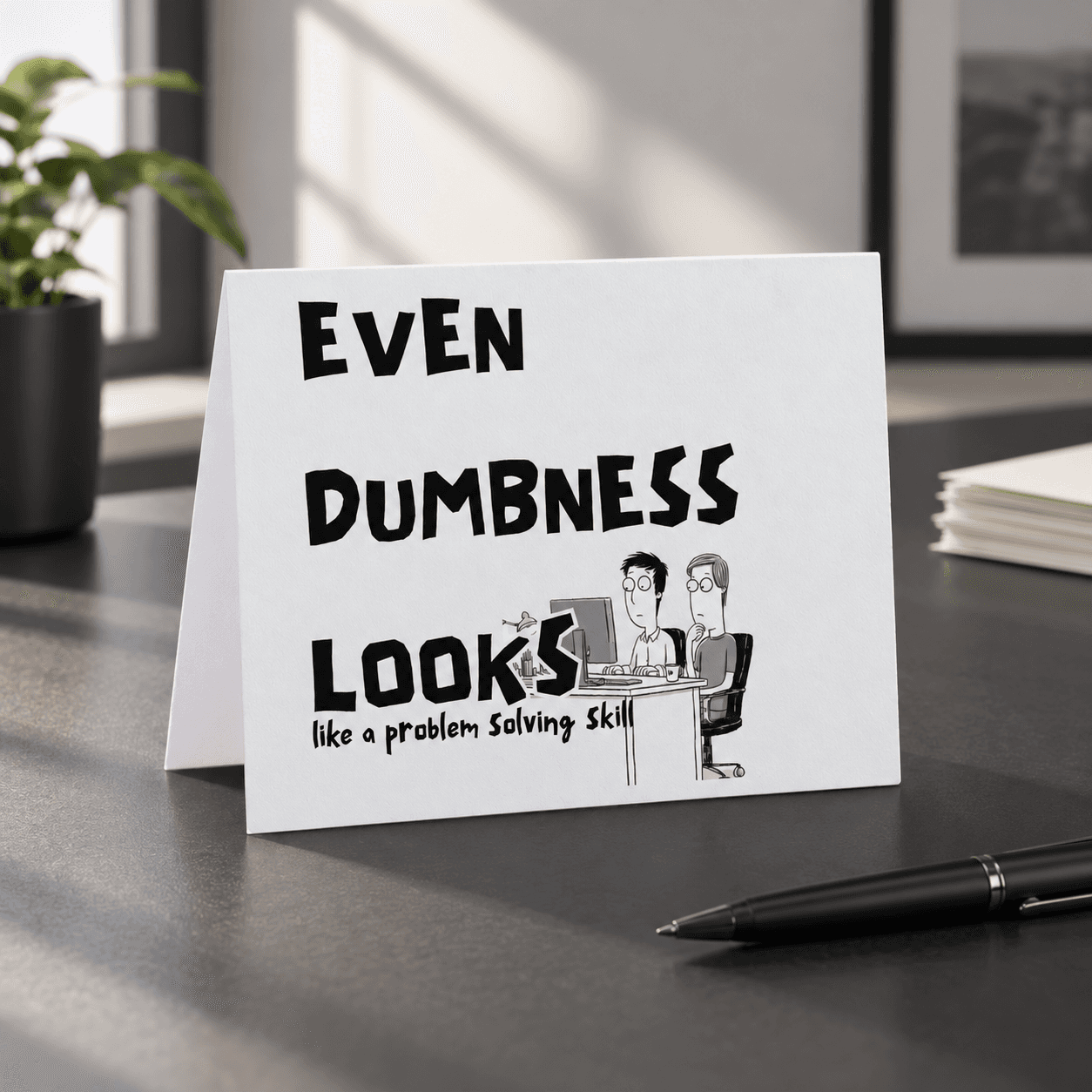 Even Dumbness — Printable Office Humor Card Even Dumbness — Printable Office Humor Card - Digital product available for instant download from Mockivation