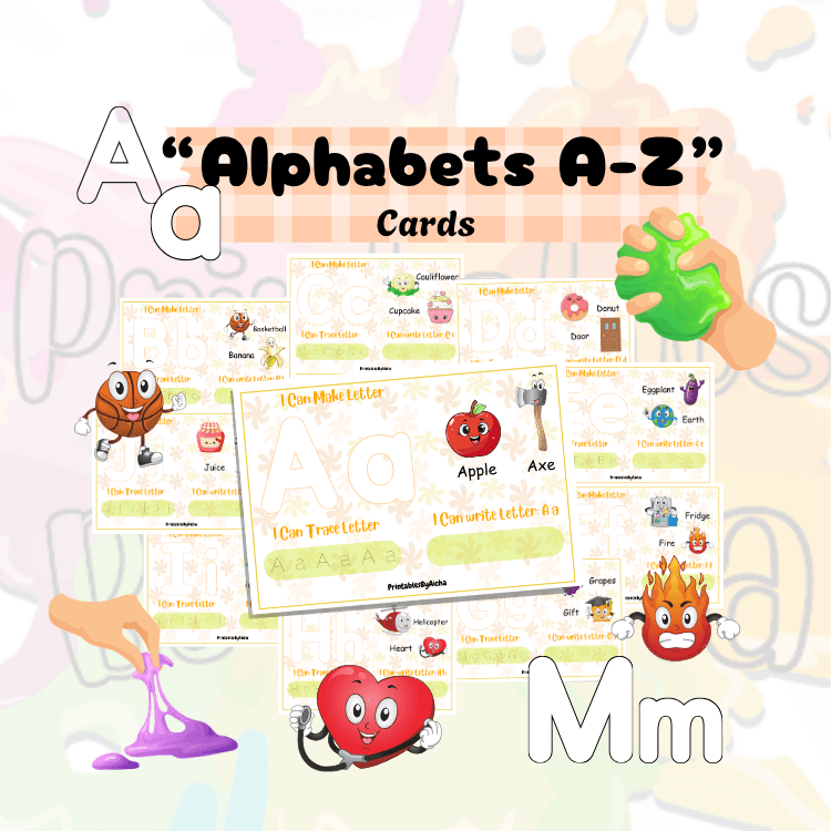 Alphabets cards For kids. Alphabets cards For kids. - Digital product available for instant download from PrintablesByAicha